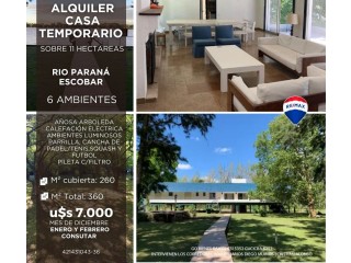 Exclusiva casa quinta en el delta del Rio Paraná de las Palmas, Escobar en alquiler vacacional
