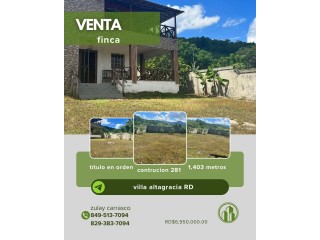Se Vende Finca con Potencial en Villa Altagracia