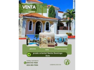 Venta  Casa Mansión en Prado Oriental , Santo Domingo Este .