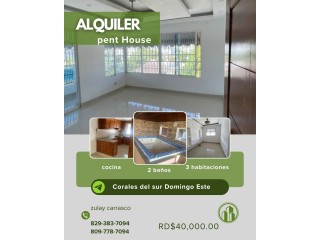 Apartamento tipo Penthouse en Alquiler  Colares del Sur, Santo Domingo Este