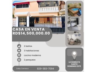 CASA EN VENTA  RESIDENCIAL LAS GAVIOTAS III  La Isabelita, Santo Domingo Este