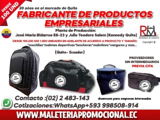 Fabricacion Directa de Maletas y Mochilas Deportivas para Empresas