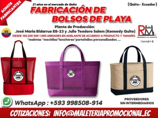 Fabricantes de bolsos de Playa en Ecuador : Maleteria Promocional